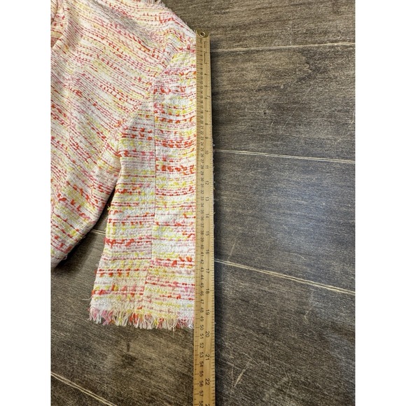 Kate Spade New York Multi Tweed Jacket Open Front Blazer Size 8 Pockets Spring - Picture 11 of 14